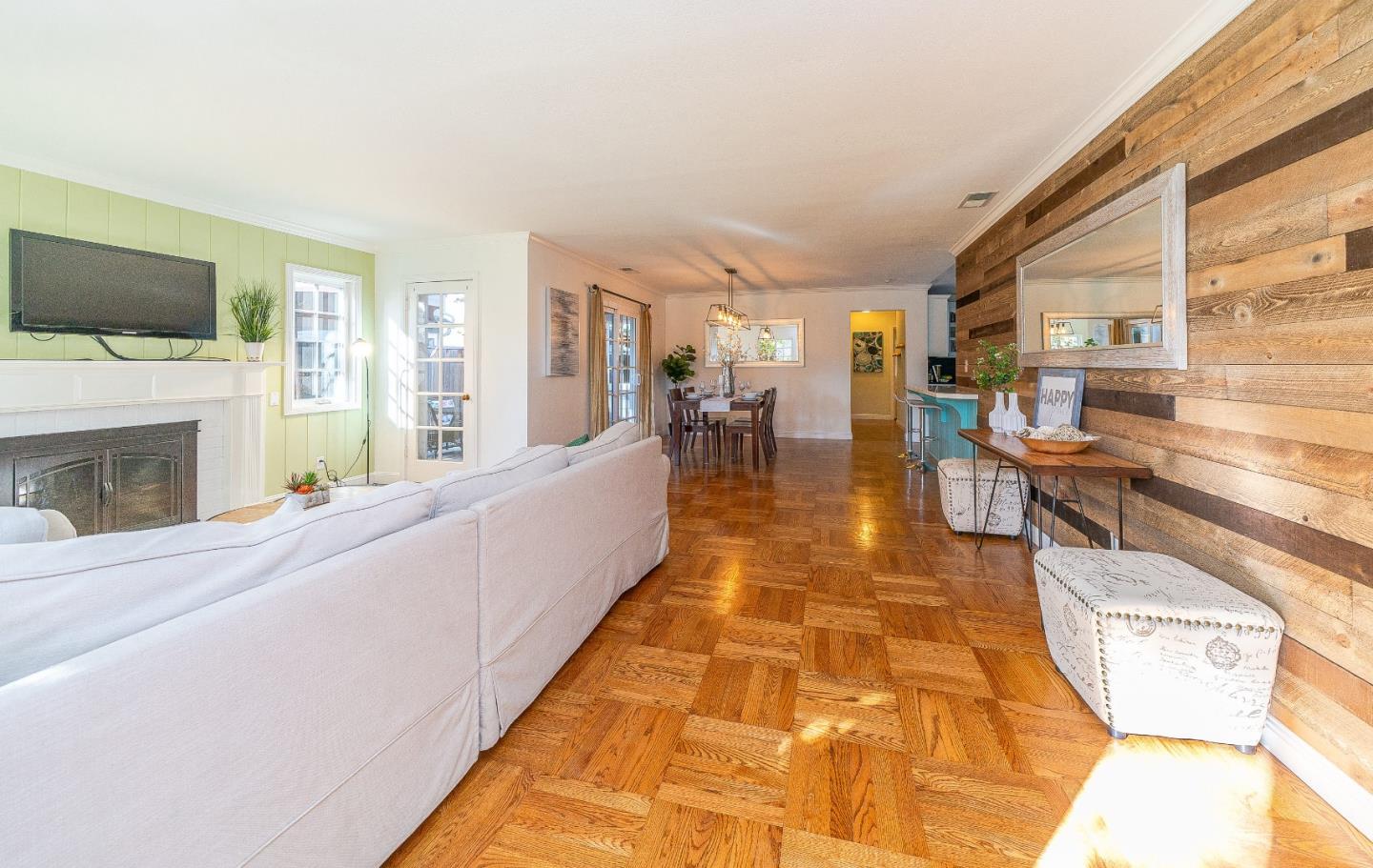 1896 Ellen Avenue San Jose, CA 95125 - Photo 5 of 50 a living room with fireplace furniture and a flat screen tv