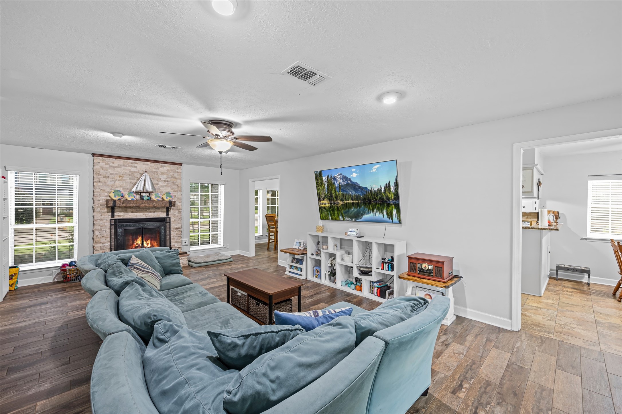 3700 September Drive Baytown, TX 77521 - Photo 7 of 30 a living room with furniture and a fireplace