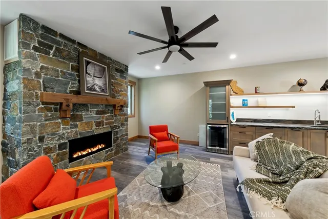 a living room with furniture