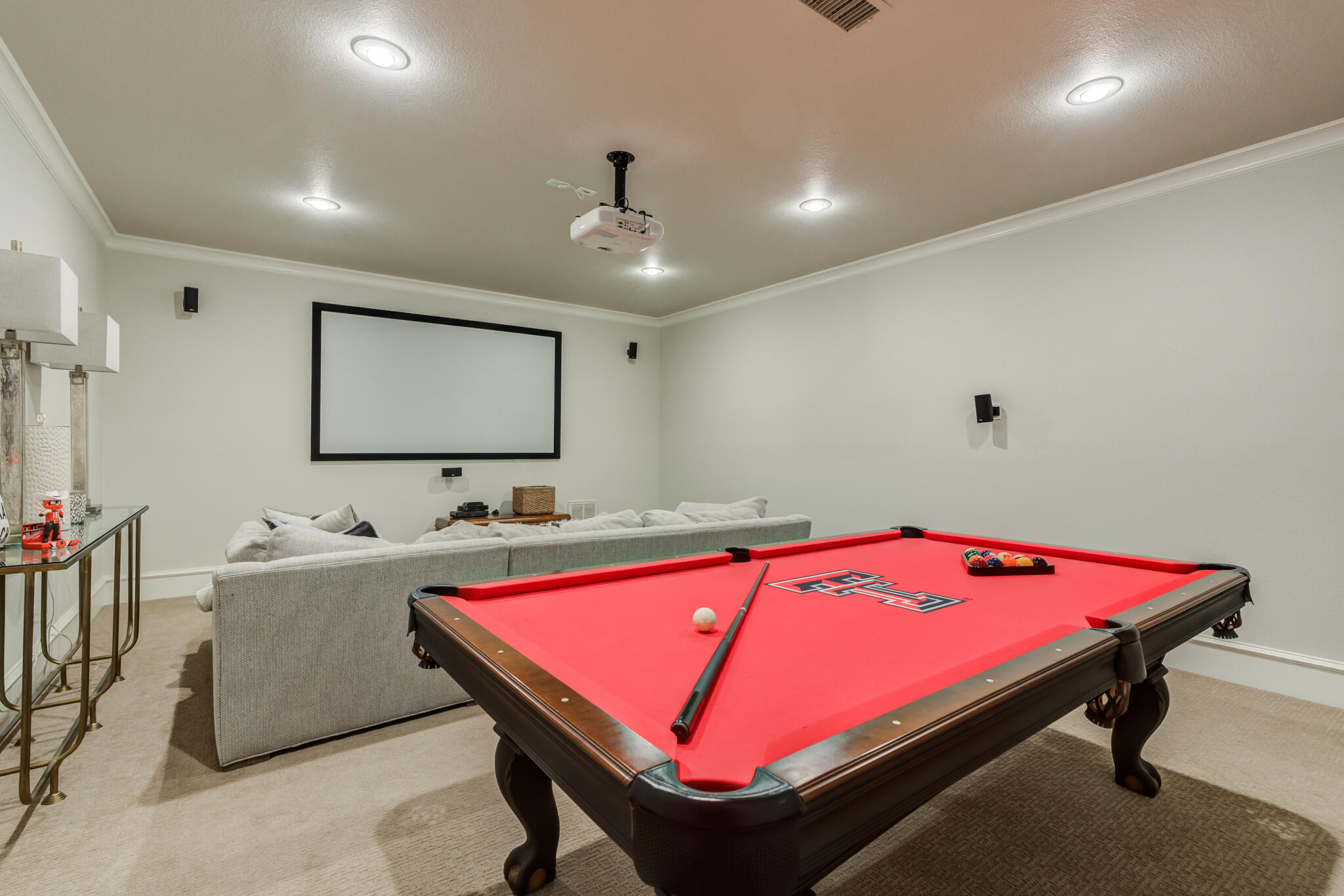 5006 117th Street Lubbock, TX 79424 - Photo 70 of 88 a room with pool table and projector
