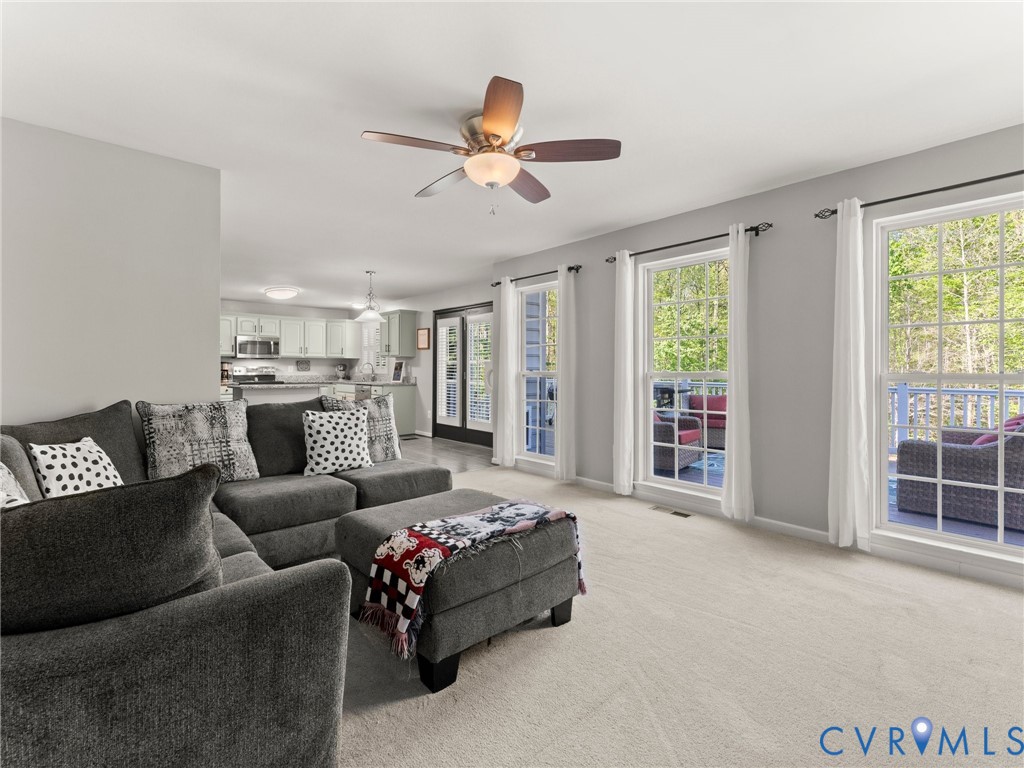 126 Reedy Creek Road Louisa, VA 23093 - Photo 19 of 65 The living area features light-colored carpeting,
