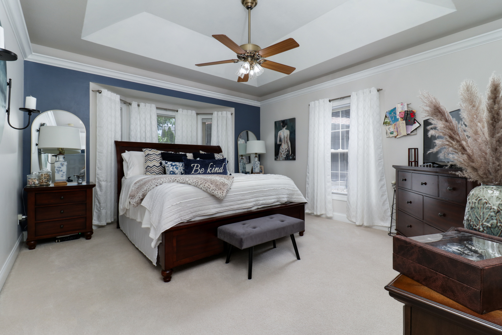 1099 Balsam Road Normal, IL 61761 - Photo 16 of 45 a bedroom with a bed and a chandelier