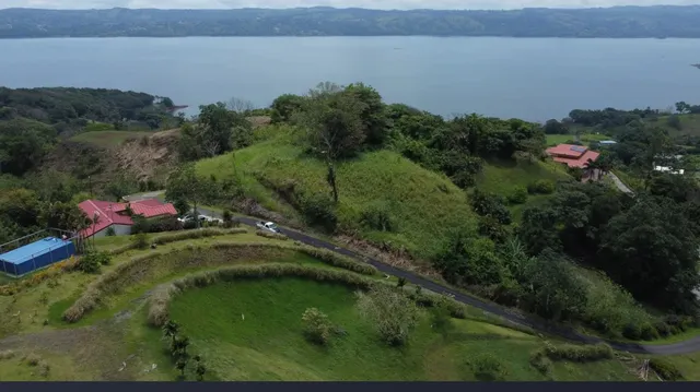 a view of a lake with a mountain and a forest