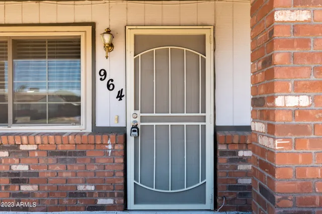a view of front door of house