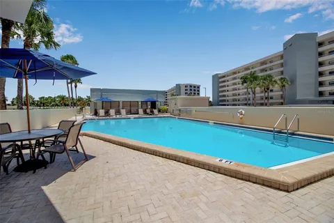 a view of a lake with a outdoor space