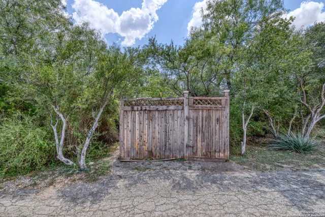 a porch with seating space