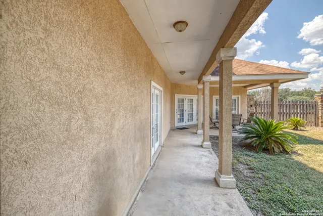 a backyard of a house with lots of green space