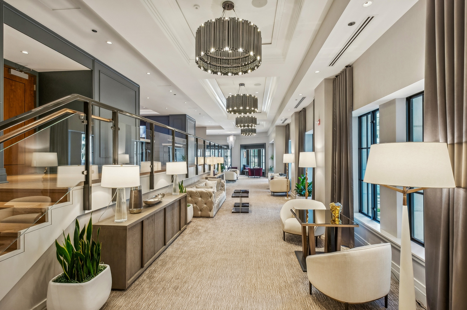 435 North Michigan Avenue, Unit 1112 Chicago, IL 60611 - Photo 58 of 70 a living room with furniture and a chandelier