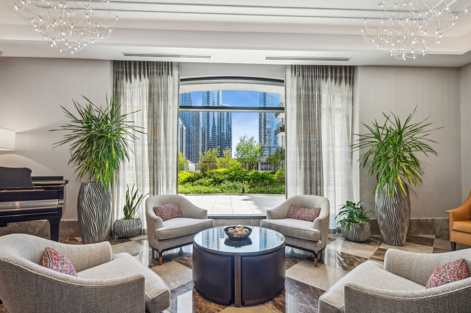 435 North Michigan Avenue, Unit 1112 Chicago, IL 60611 - Photo 63 of 70 a living room with furniture and a potted plant