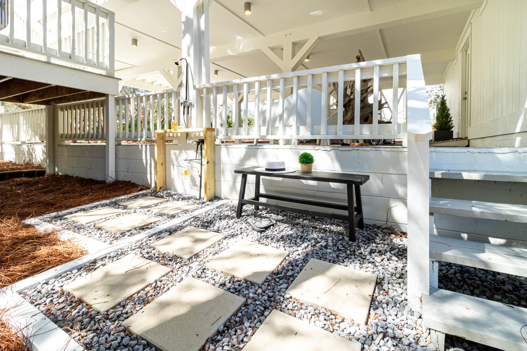 86 Crescent Road Santa Rosa Beach, FL 32459 - Photo 41 of 62 a view of a porch with a table and chairs