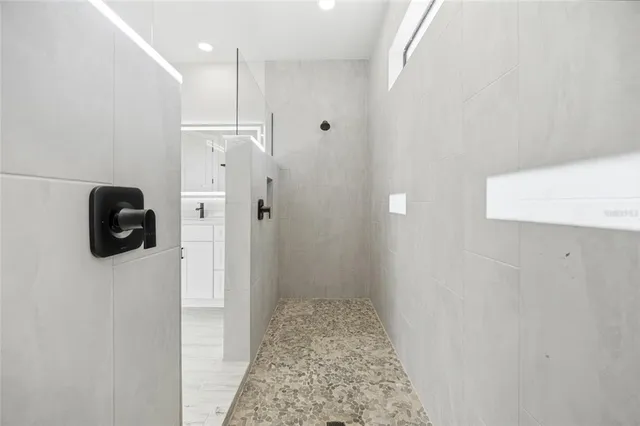 a bathroom with a shower