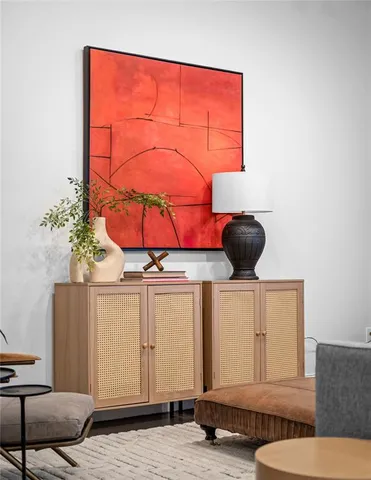 a living room with furniture