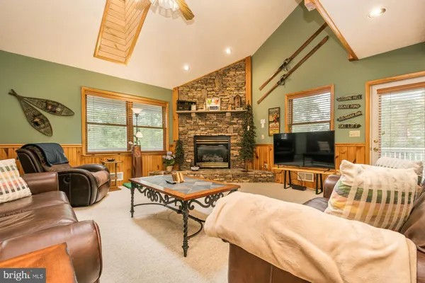 a living room with furniture