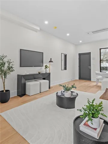 a kitchen with counter top space cabinets and appliances