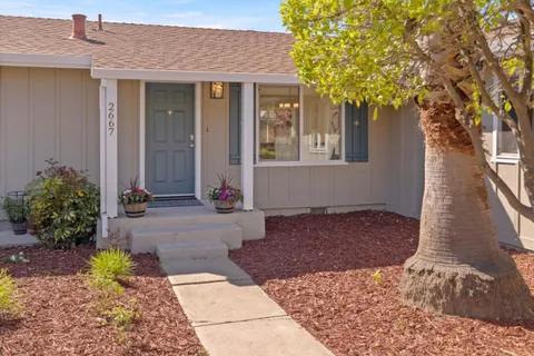a house with trees in front of it