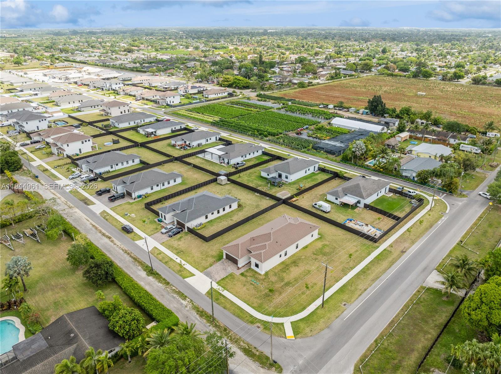 31171 Southwest 193rd Avenue Homestead, FL 33030 - Photo 35 of 36 an aerial view of residential houses with outdoor space