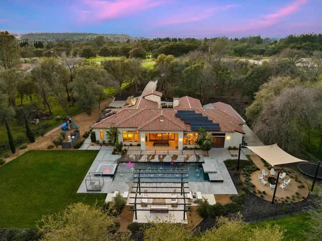 an aerial view of a house