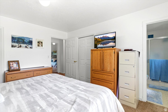 5321 South 3100th Street West Roy, UT 84067 - Photo 45 of 64 Carpeted bedroom with a built-in closet featuring bi-fold doors
