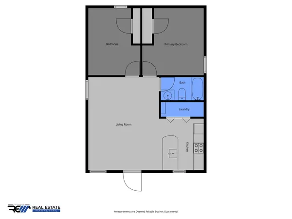 a picture of a bench in front of a door