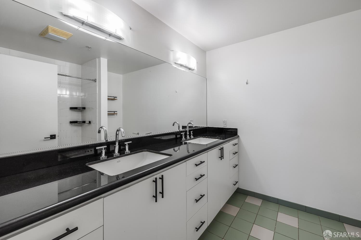 Harrison Street San Francisco, CA 94110 - Photo 15 of 26 a bathroom with a sink and a mirror