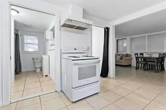 a kitchen with a cabinets and counter space
