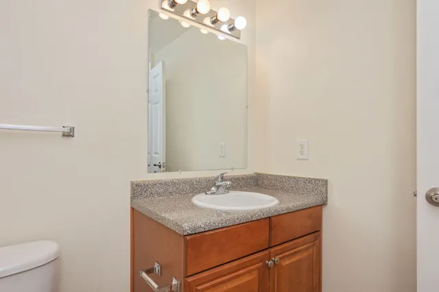 a sink and a mirror