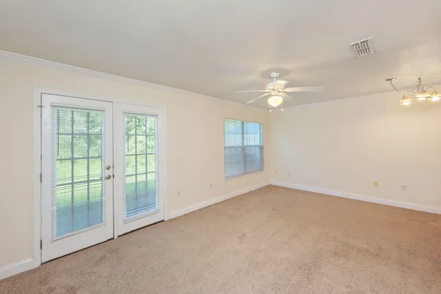 an empty room with a window