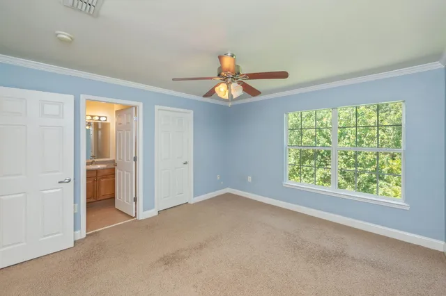 an empty room that has a window