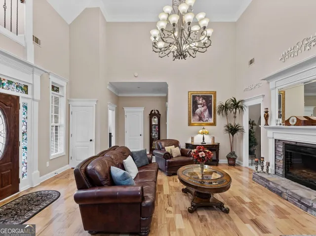 a living room with furniture