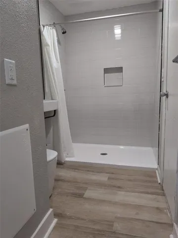 a bathroom with a shower