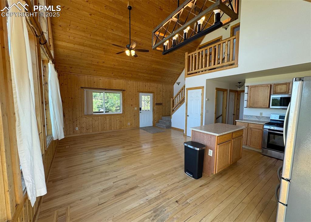 61 Muskrat Lake View Divide, CO 80814 - Photo 14 of 50 a view of kitchen and kitchen with wooden floor