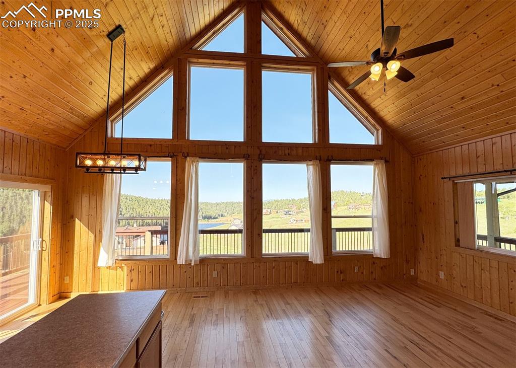 61 Muskrat Lake View Divide, CO 80814 - Photo 6 of 50 a view of an empty room with wooden floor and a window