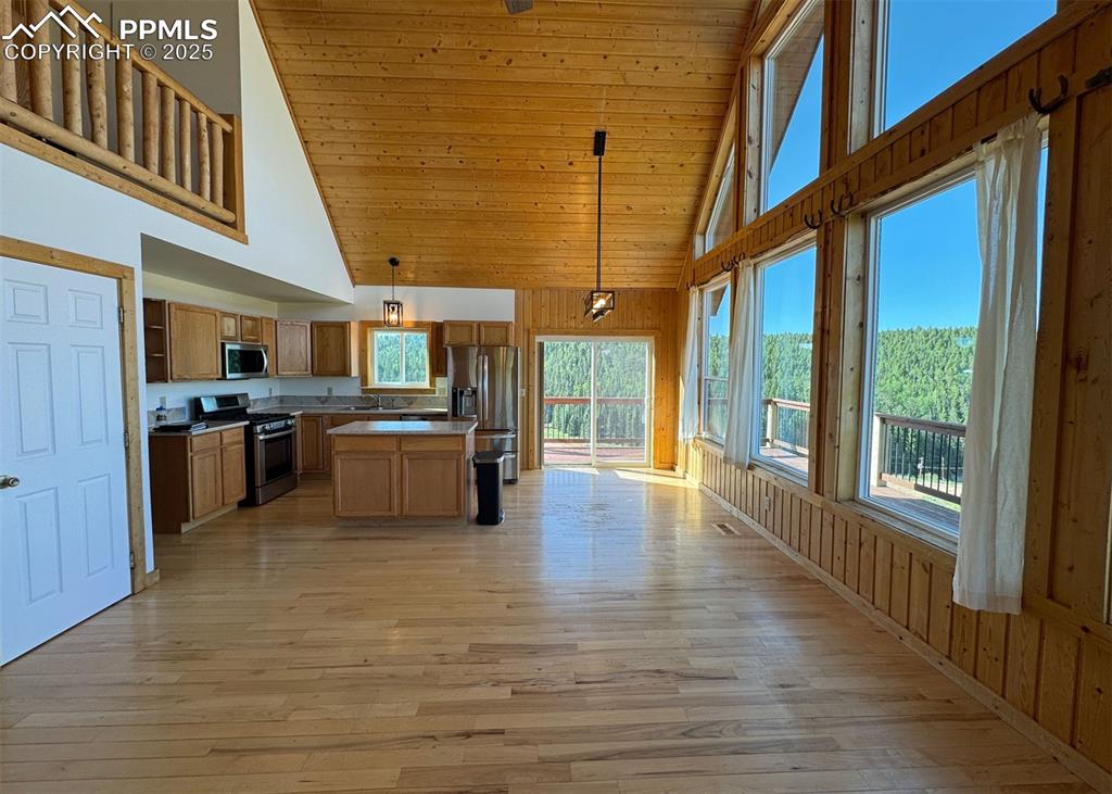 61 Muskrat Lake View Divide, CO 80814 - Photo 7 of 50 a kitchen with stainless steel appliances granite countertop a stove and a refrigerator