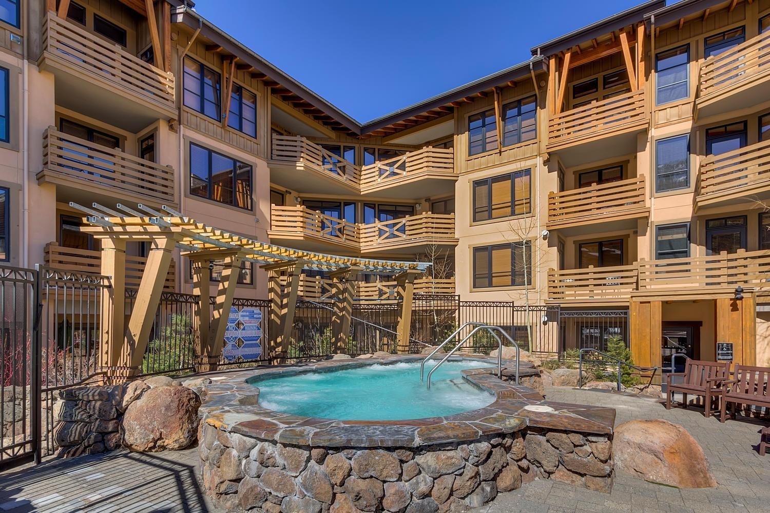 1750 Village East Road, Unit 5306 Olympic Valley, CA 96146 - Photo 19 of 21 a front view of a building with outdoor seating