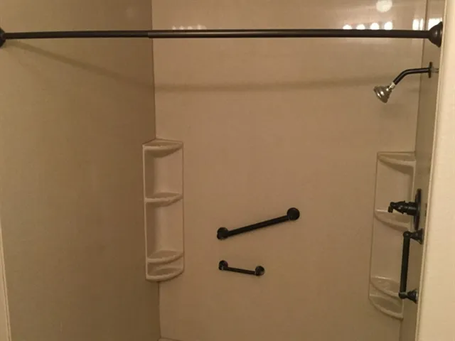 a bathroom with a shower