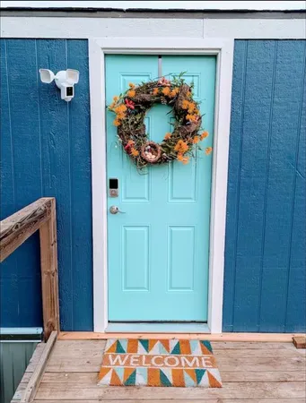 a view of a entryway door of the house