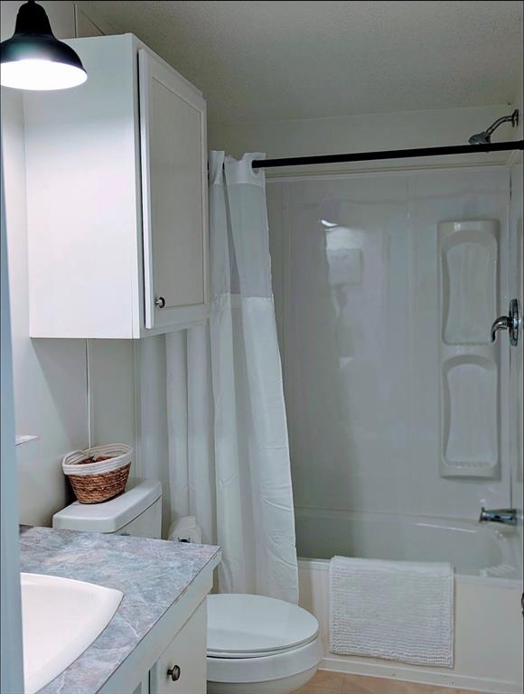 1075 1st Street Hawley, TX 79525 - Photo 10 of 20 a bathroom with a granite countertop sink toilet and shower