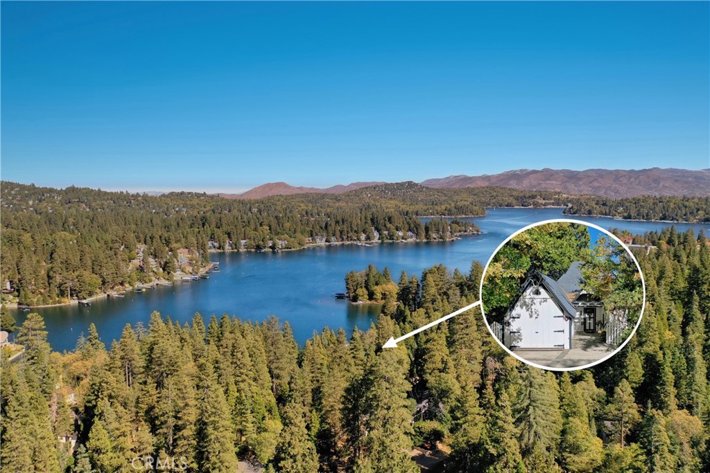 197 Rocky Point Road Lake Arrowhead, CA 92352 - Photo 2 of 35 an aerial view of a house with a lake view