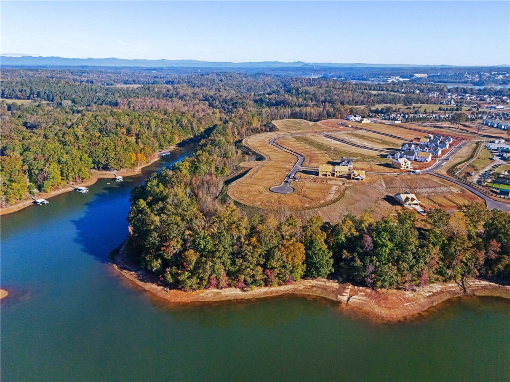 557 Hydrangea Street, Unit LOT 46 Seneca, SC 29678 - Photo 34 of 37 A tranquil lake view from a developing residential area nestled amidst natural woodlands.
