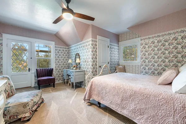 a view of living room and deck