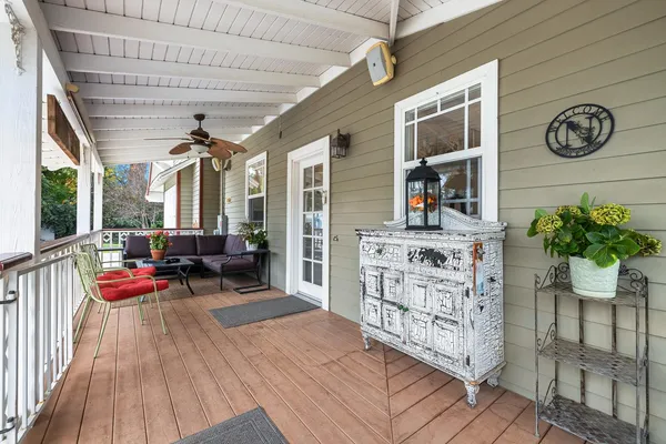 a view of a swimming pool with a patio