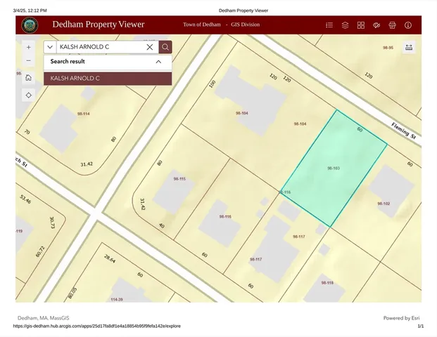 $285,000 | 38 Fleming Street, Dedham, MA 02026