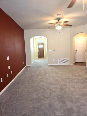 a view of a livingroom with a chandelier