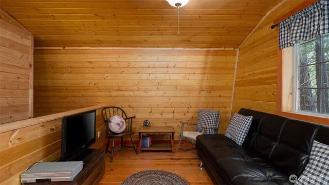 a living room with furniture