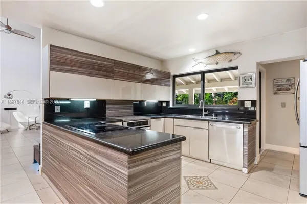 a room with furniture and a fireplace