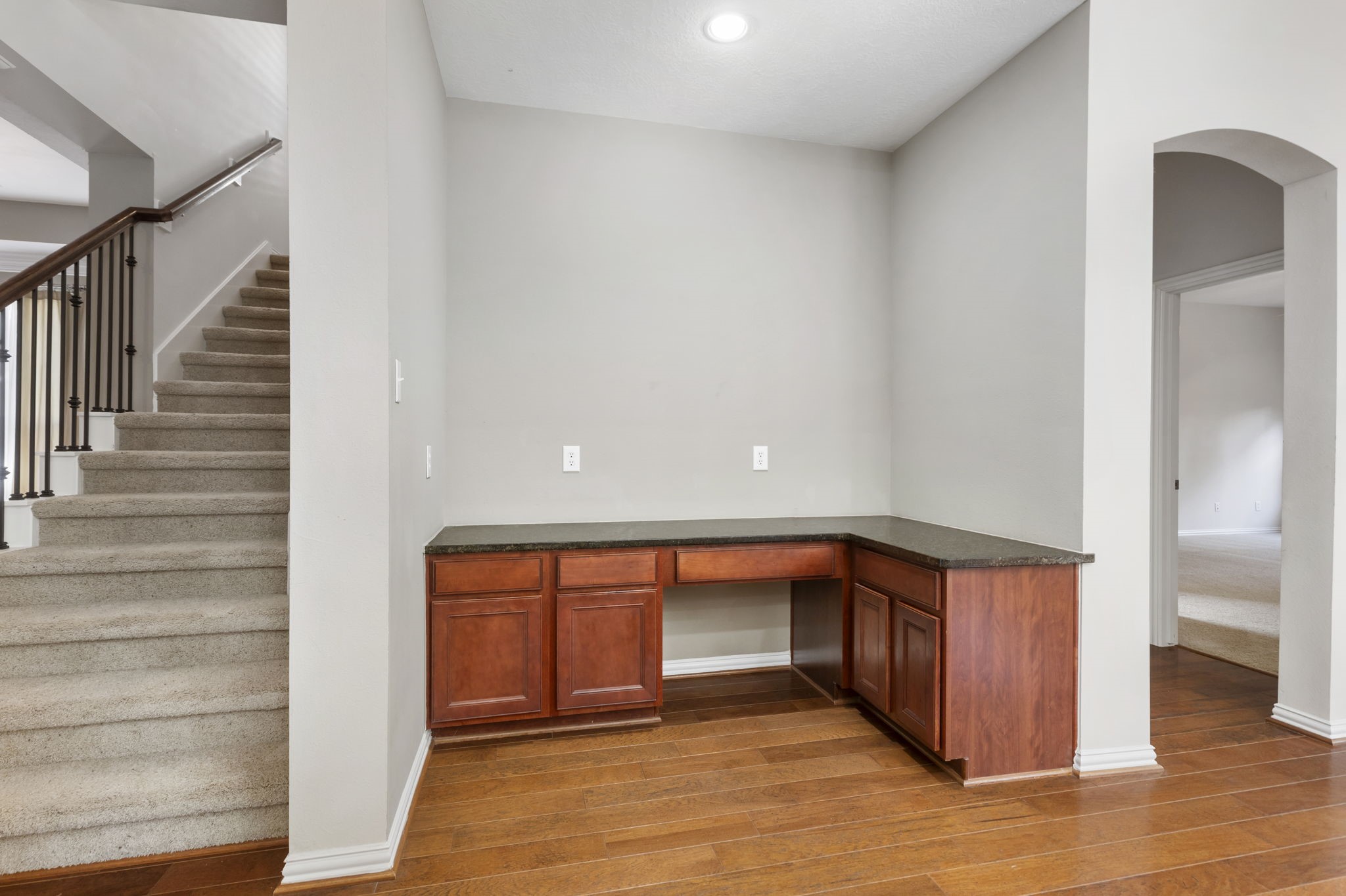 80 West Frontera Circle Spring, TX 77382 - Photo 9 of 28 Built-in desk space off the kitchen, perfect for working from home and those needing a 2nd office space. This can also be refreshed to a gorgeous magazine style butler station with builtin cabinetry and counters.