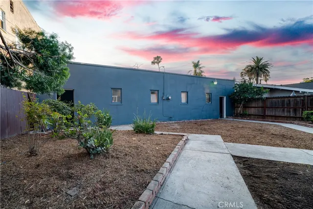 a view of a backyard with a garden