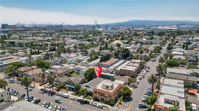 an aerial view of a city