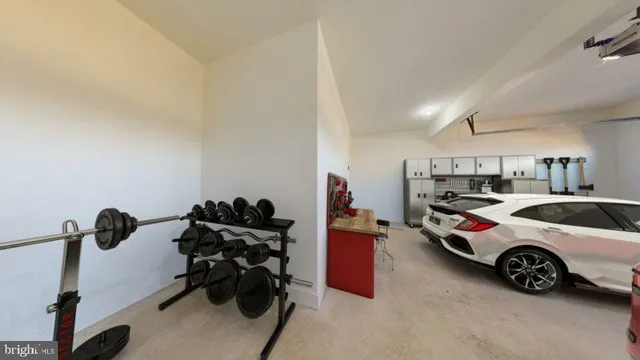 a car parked in garage
