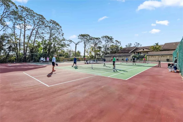 a park with lots of trees and buildings